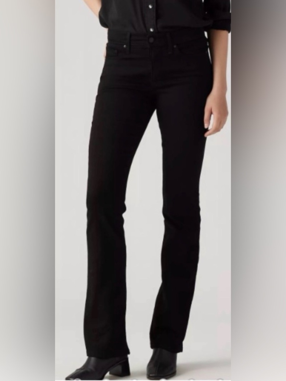 Levis 315 Shaping Bootcut Women’s black stretch high rise jean